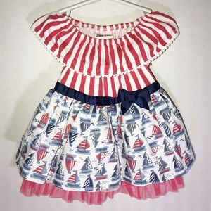 Red, White and Blue Striped Boat Dress